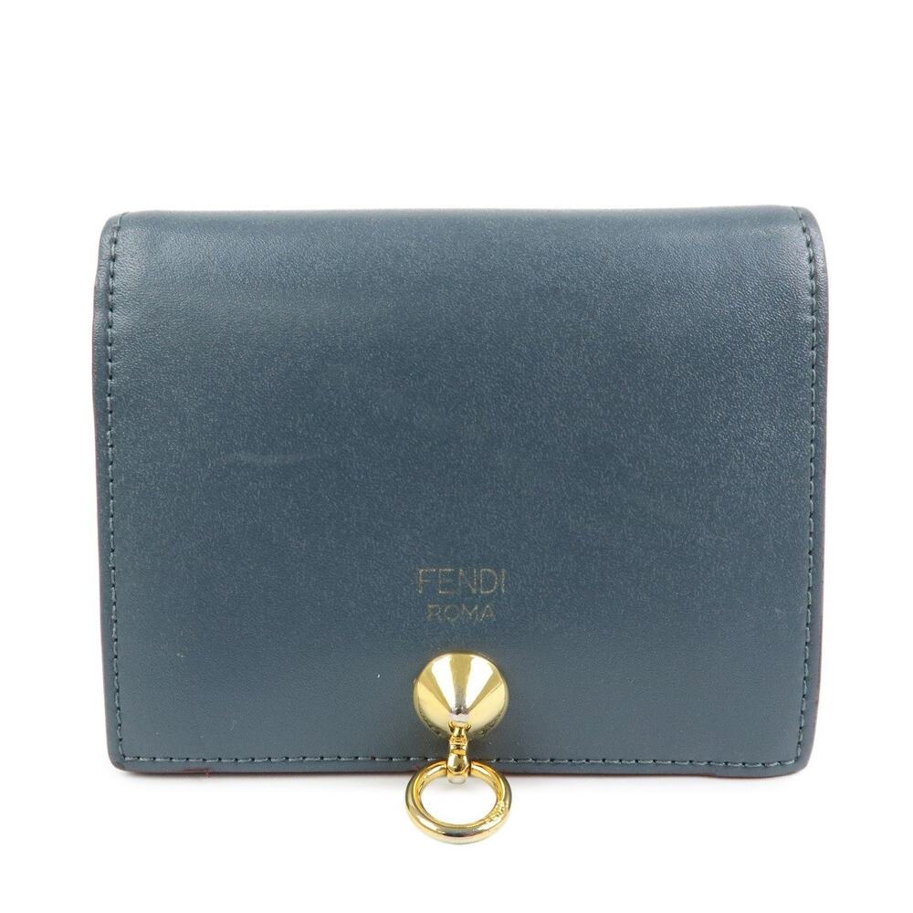 Fendi Calfskin F is Fendi Compact Wallet Blue